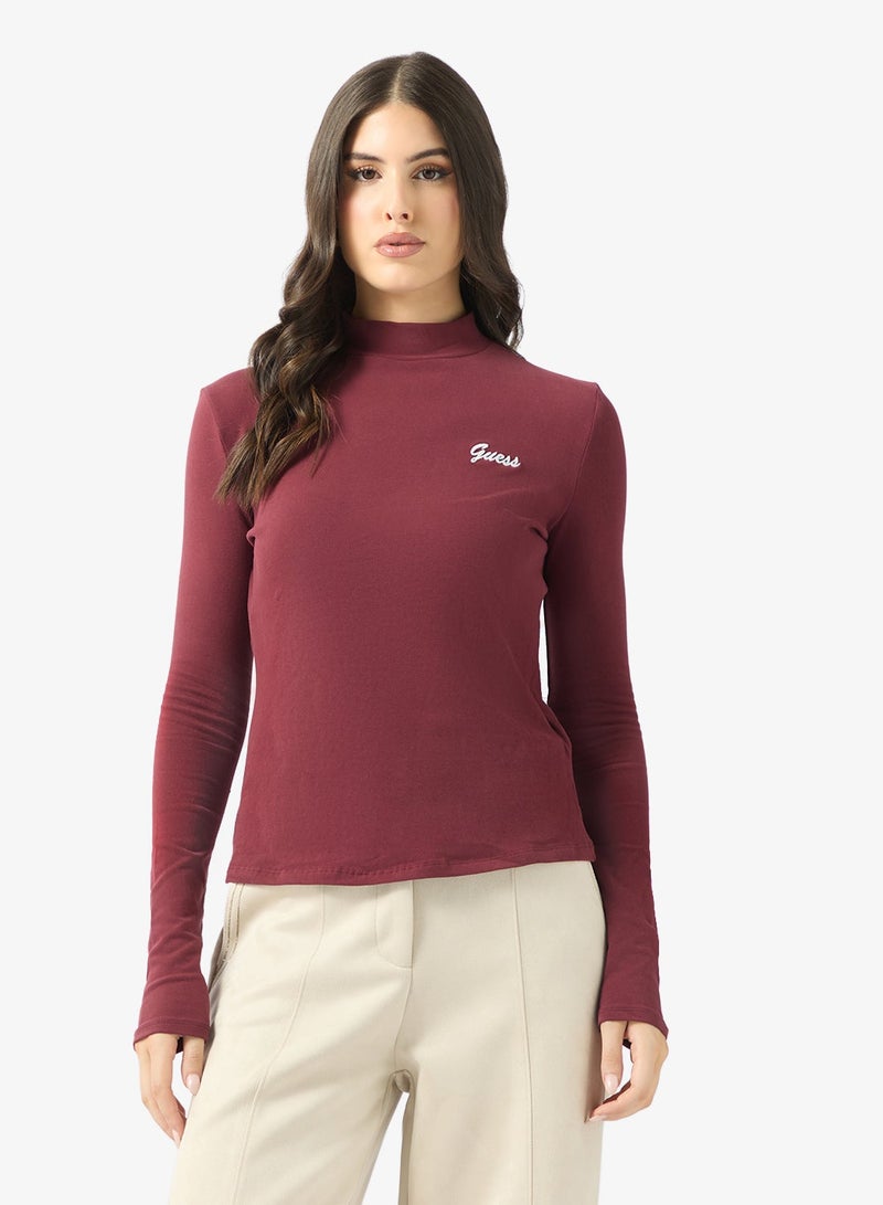 GUESS Alba High Neck Long Sleeve Top - Image 3